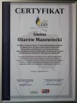 Certyfikat-Ożarów Mazowiecki Samorządowym Liderem Edukacji 2015