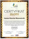Certyfikat złoty - Ożarów Mazowiecki Samorządowym Liderem Edukacji 2017